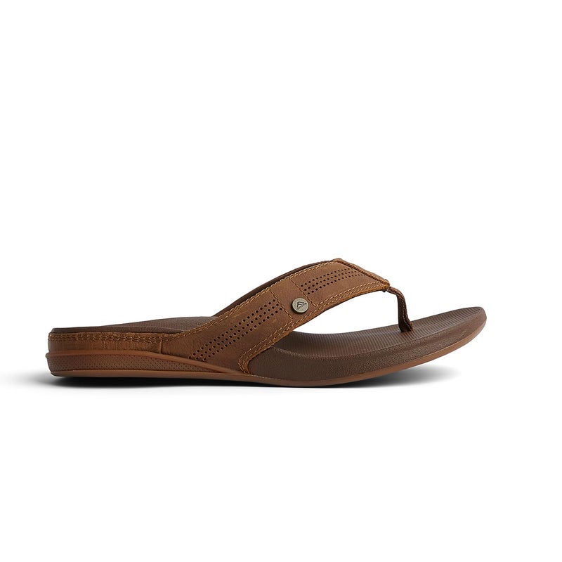 REEF Cushion Lux Mens Flip Flop, Ultra Soft Cushion Footbed, Full Grain Leather Strap, Toffee, 8 - Image 4